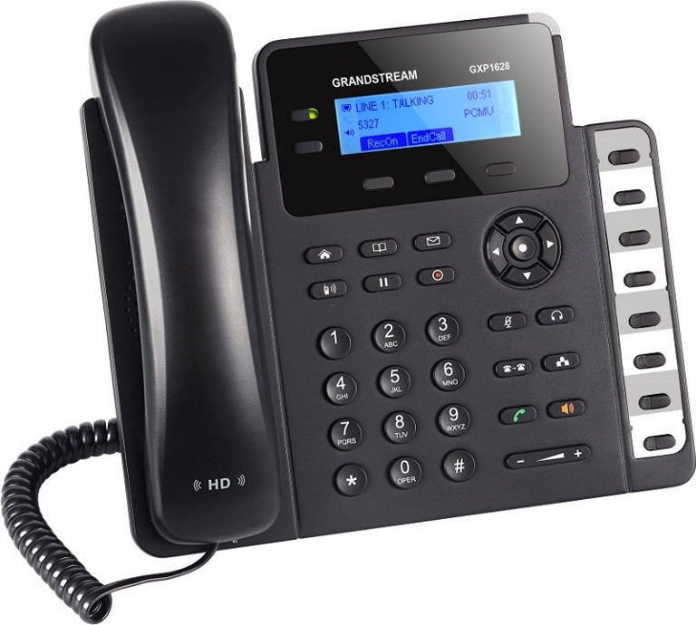 Grandstream GXP1628 2 Line IP Phone, 2 Sip Accounts, 132x48 Backlit Graphical Display, HD Audio, Dual-Switched Gigabit Ports, Powerable Via POE - Image 2