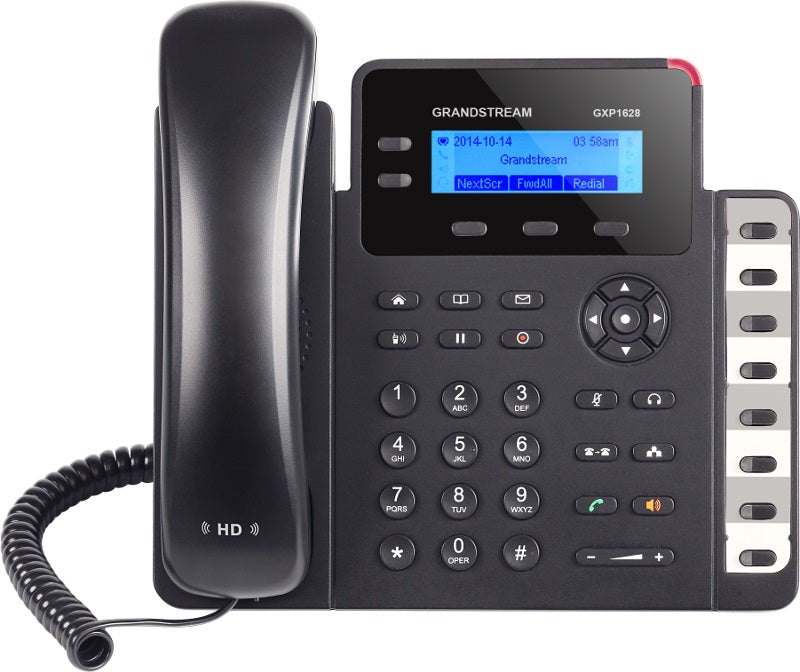 Grandstream GXP1628 2 Line IP Phone, 2 Sip Accounts, 132x48 Backlit Graphical Display, HD Audio, Dual-Switched Gigabit Ports, Powerable Via POE - Image 1