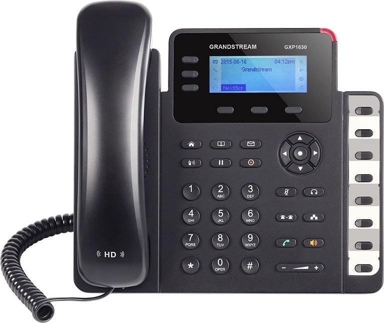Grandstream GXP1630 3 Line IP Phone, 3 SIP Accounts, 132 x 64 Backlit LCD Display, HD Audio, Dual-Switched Gigabit Ports, Powerable Via POE - Image 1