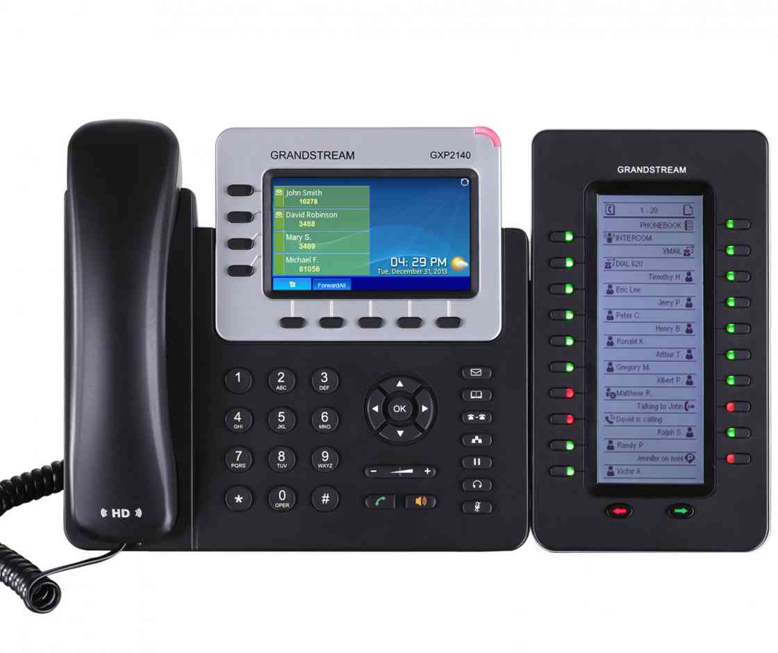 Grandstream GXP2140 4 Line IP Phone, 4 SIP Accounts, 480x272 Colour LCD Screen, HD Audio, Built-In Bluetooth, Powerable Via POE - Image 2