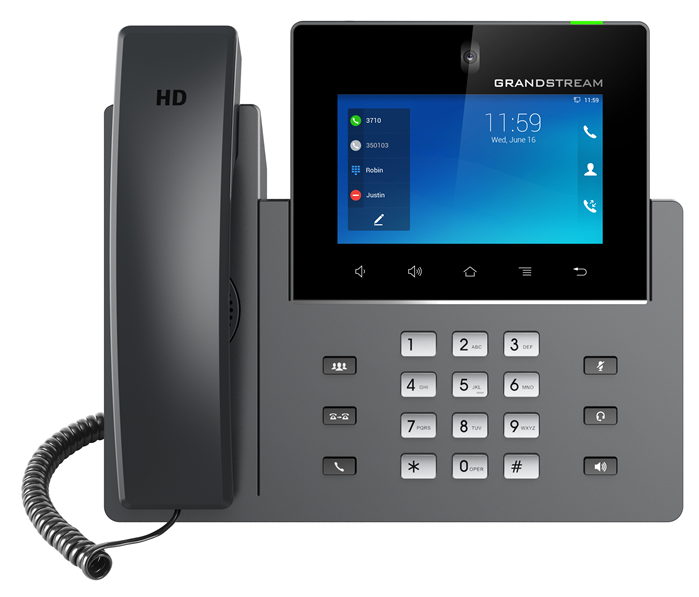 Grandstream GXV3450 16 Line Android IP Phone, 16 SIP Accounts, 1280 x 800 Colour Touch Screen, 2MB Camera, Built In Bluetooth+WiFi, Powerable Via POE - Image 1