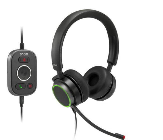 SNOM A330D Headset, Wired Duo, HD Audio Quality, Remote Control, Ideal For Video-telephony, - Image 3