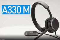 SNOM A330M Over-Ear USB-A Mono Headset, Passive Noise Cancellation, Black, USB/RJ9/3.5 Jack Cable with Call Control, Soft PU Leather - Image 2