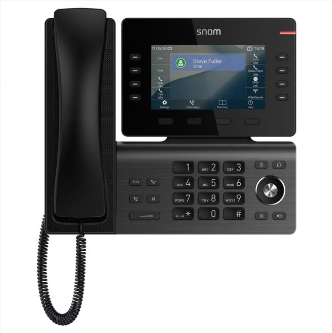 SNOM D812 Desk Telephone, 5" color LCD Screen with 8 SIP accounts, GigE ethernet switch, and 1 USB port, 8 (28) Self-Labeling Keys, PoE, 3Y Warranty - Image 4
