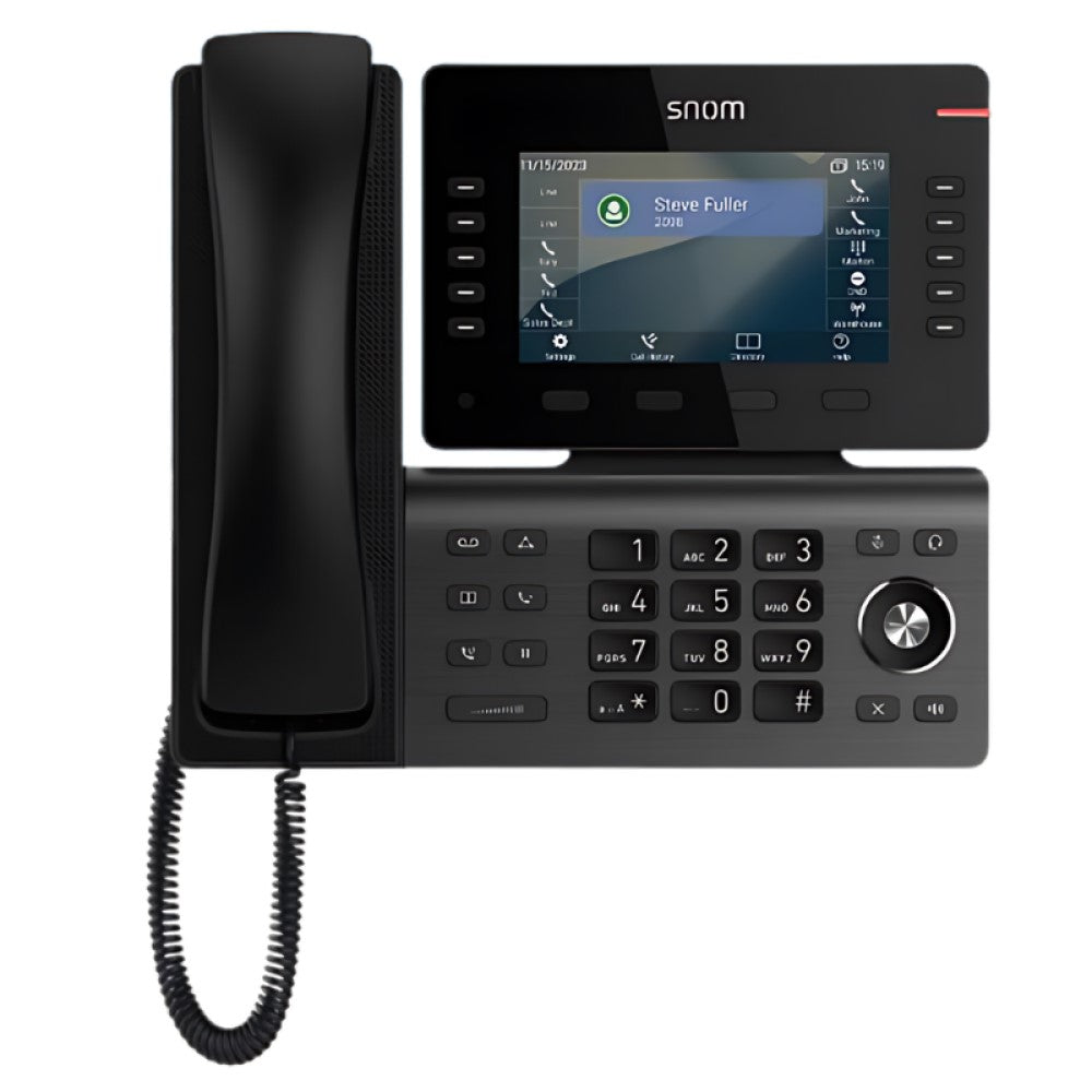 SNOM D815W Desk Telephone, 5” (480x272) color LCD, 10 (36) configurable self-labeling multicolor LED keys, 2 USB ports, 3-year standard warranty - Image 3