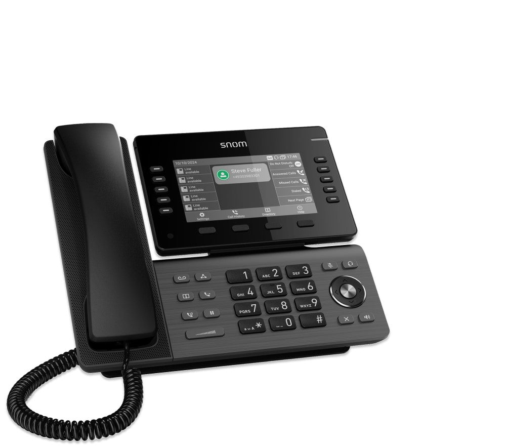 SNOM D815W Desk Telephone, 5” (480x272) color LCD, 10 (36) configurable self-labeling multicolor LED keys, 2 USB ports, 3-year standard warranty - Image 4