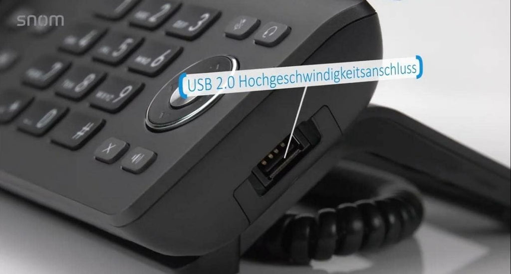 SNOM D862, Large tilting 5 inch IPS colour display, High speed USB 2.0 connection, 8 programmable function keys, Optimised noise reduction HD audio - Image 4