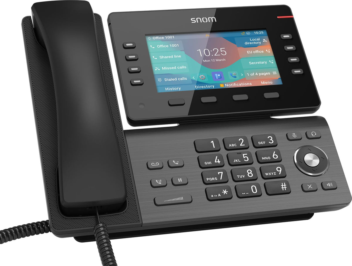 SNOM D862, Large tilting 5 inch IPS colour display, High speed USB 2.0 connection, 8 programmable function keys, Optimised noise reduction HD audio - Image 5