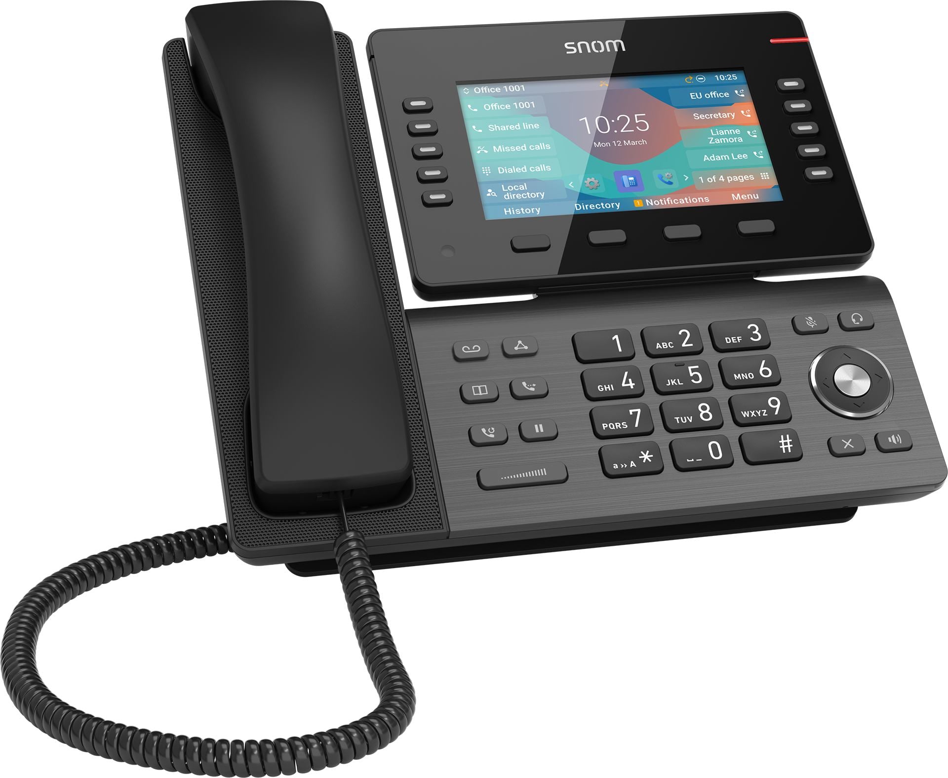 SNOM D865 Large tiltable 5 inch IPS colour display 2x USB 2.0 high speed connection 10 programmable function keys Dual-band Wi-Fi and Bluetooth - Image 1