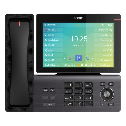 SNOM D895M IP Phone, 8" High-Resolution Touchscreen Display, Microsoft Teams Certified, Integrated DECT Handset, Bluetooth 5.0 & Dual-Band Wi‑Fi - Image 4