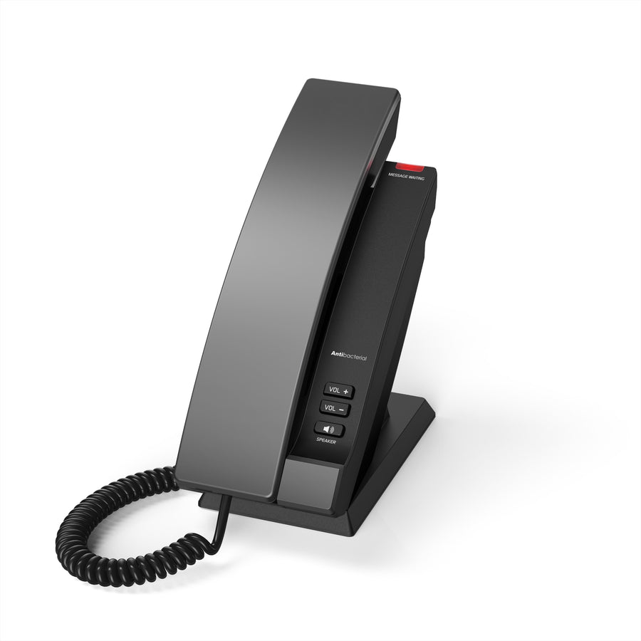 SNOM HD100 Hospitality Phone, Antibacterial housing, Large LED call indicator, Individual labelling via inserts, PoE, HD audio