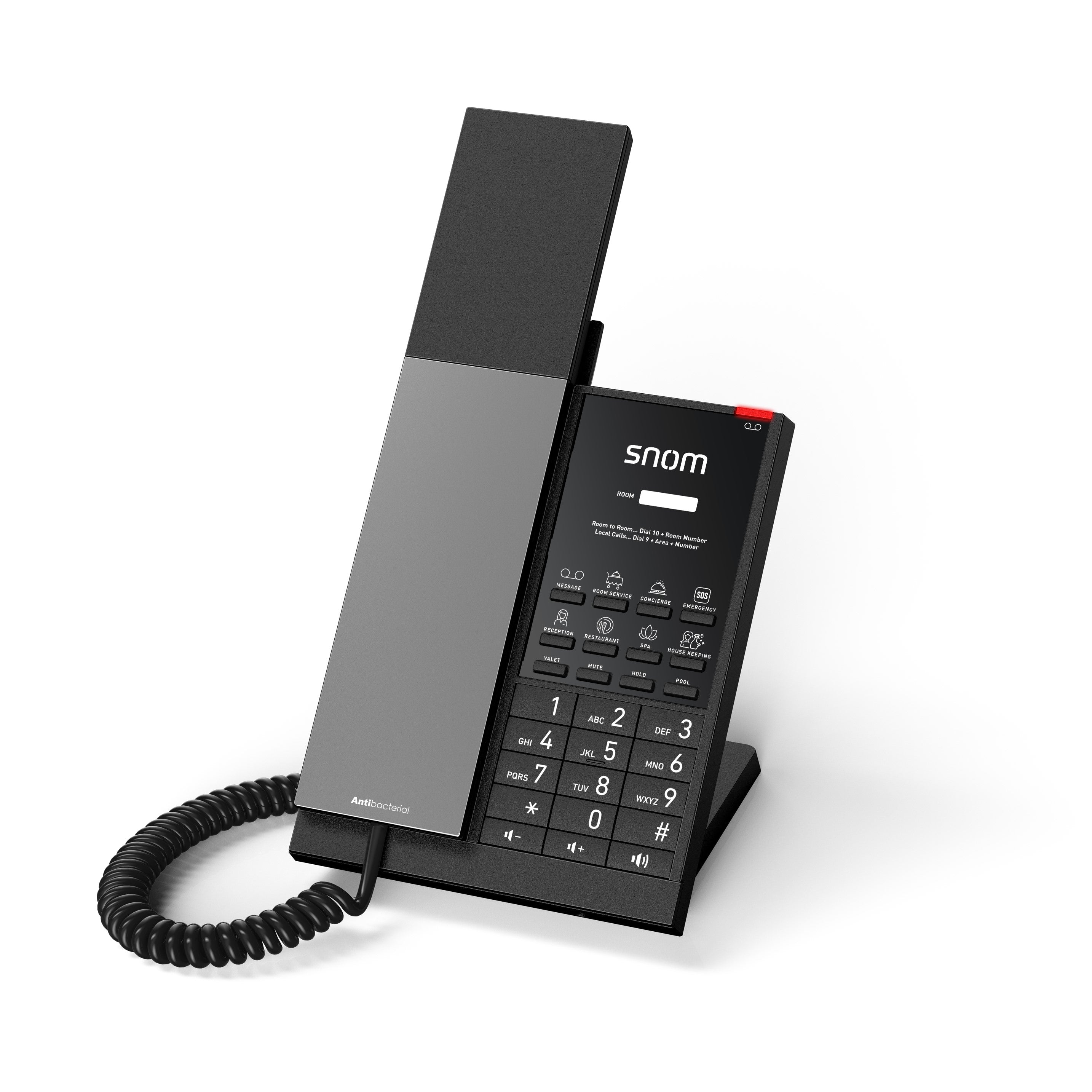 SNOM HD350W Hospitality Telephone, Antibacterial housing, Large LED call indicator, Power over Ethernet (PoE), WLAN - Image 4