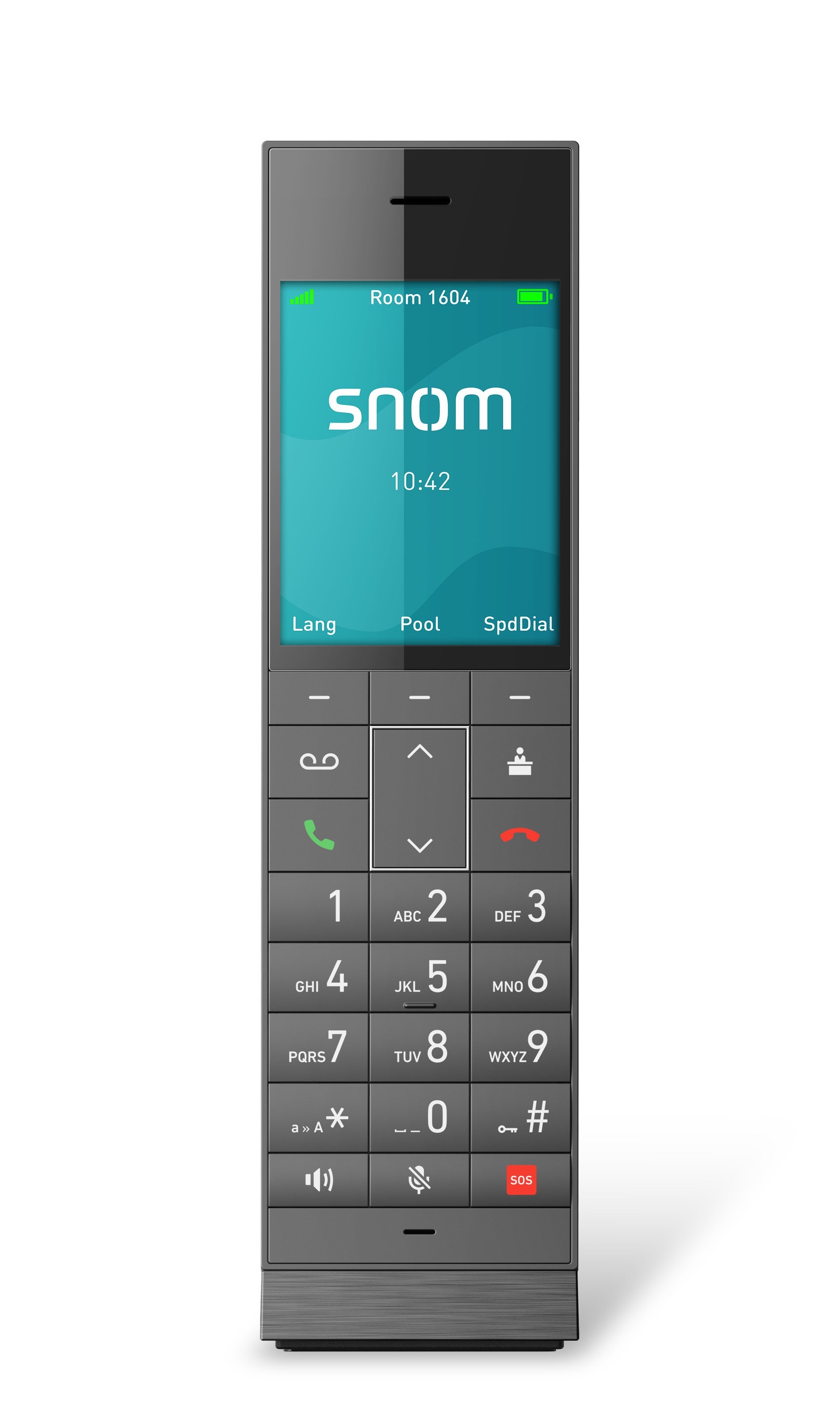 SNOM HM201 DECT Hospitality Telephone, Cordless DECT handset, Antibacterial housing, Large colour display, Up to 4 handsets, Backlit keypad, PoE - Image 1