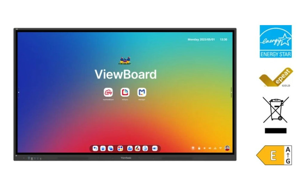ViewSonic ViewBoard IFP7534 EDLA Certified ViewBoard 75” 4K Interactive Display, 20% better power efficiency, Android 14 Quad-core CPU & microSD port - Image 2