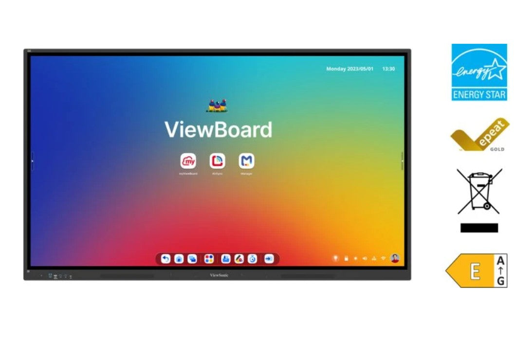 ViewSonic ViewBoard IFP7534 EDLA Certified ViewBoard 75” 4K Interactive Display, 20% better power efficiency, Android 14 Quad-core CPU & microSD port - Image 2