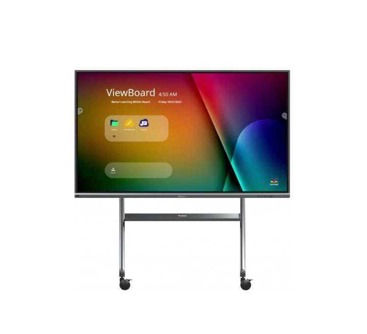 ViewSonic VB-STND-009 Slim Trolley Cart for 55" to 105" Display, Streamlined, height-adjustable design, 360° silent wheels with quick-release brakes - Image 4