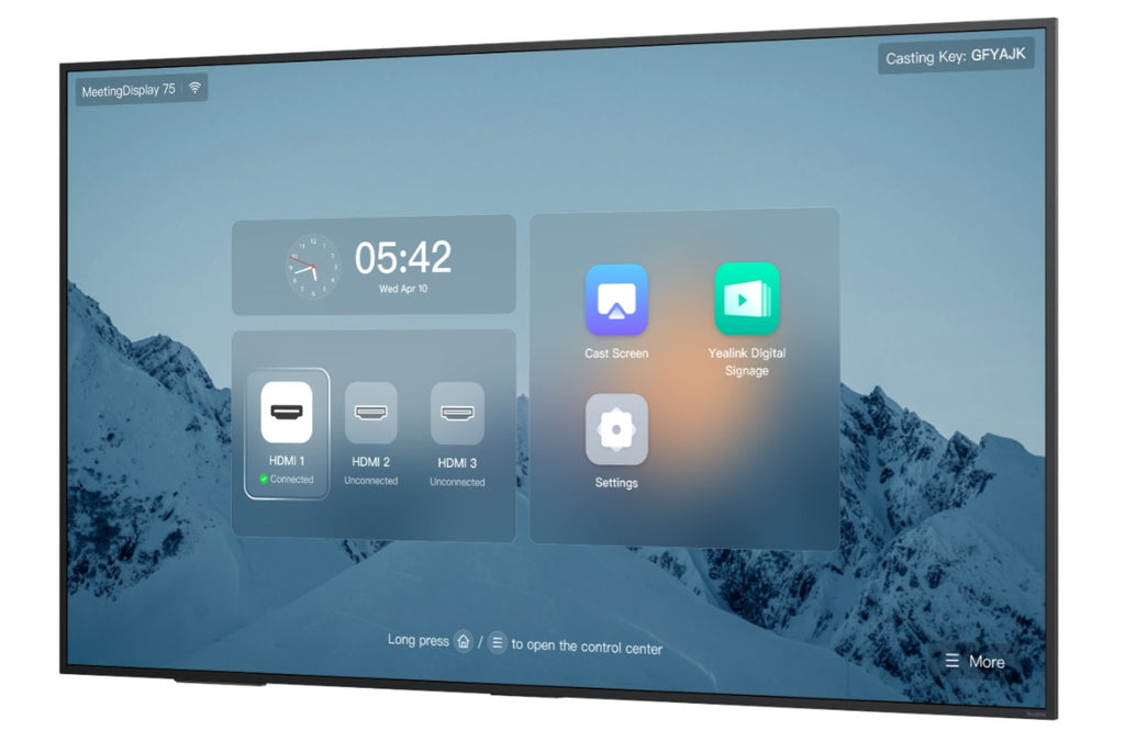 Yealink A50-031 MeetingBar Kit+Yealink MD75 MeetingDisplay Promotion,Save 49%,75" 4K Display,CTP25 Touch Panel,Wireless Casting,Android - Image 4