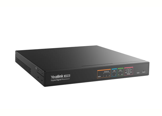 Yealink AP08 audio processor, 64x64 Dante channels, DSP, AEC, noise cancellation, reverberation suppression, 8x8 analog audio, dual USB-C, Teams Rooms - Image 1