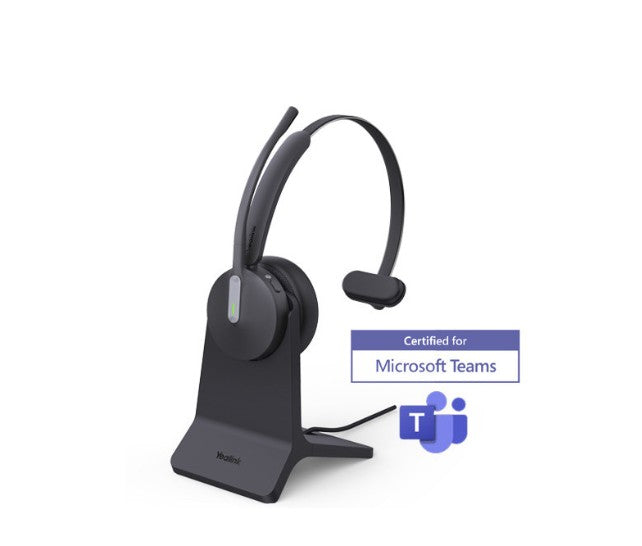 Yealink BH70 Bluetooth Wireless Mono Headset with Stand Teams USB-C/A, 3mic noise cancellation up to 35h Talk time BT51 C Dongle with Type A Adapter - Image 1