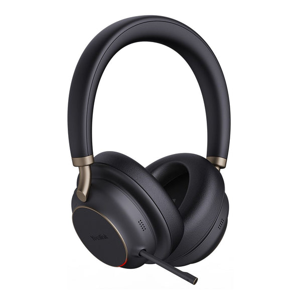 Yealink BH76 Plus with Charging Stand UC Black USB-C/A Bluetooth Stereo Headset, 5Mic Beamforming Noise Cancellation Talk time up to 35h