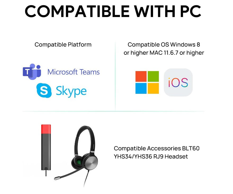 Yealink MP45 USB Teams Phone Desk Corded Phones for Work, Certified by Microsoft Teams Skype for Business System, Powered by Computer via USB-A/C - Image 4