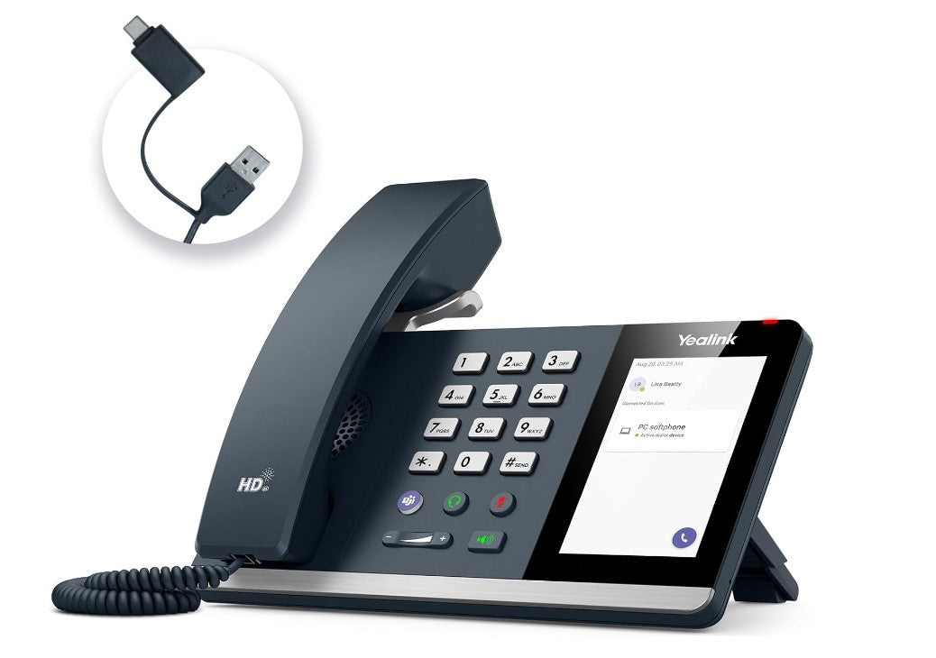 Yealink MP45 USB Teams Phone Desk Corded Phones for Work, Certified by Microsoft Teams Skype for Business System, Powered by Computer via USB-A/C - Image 5