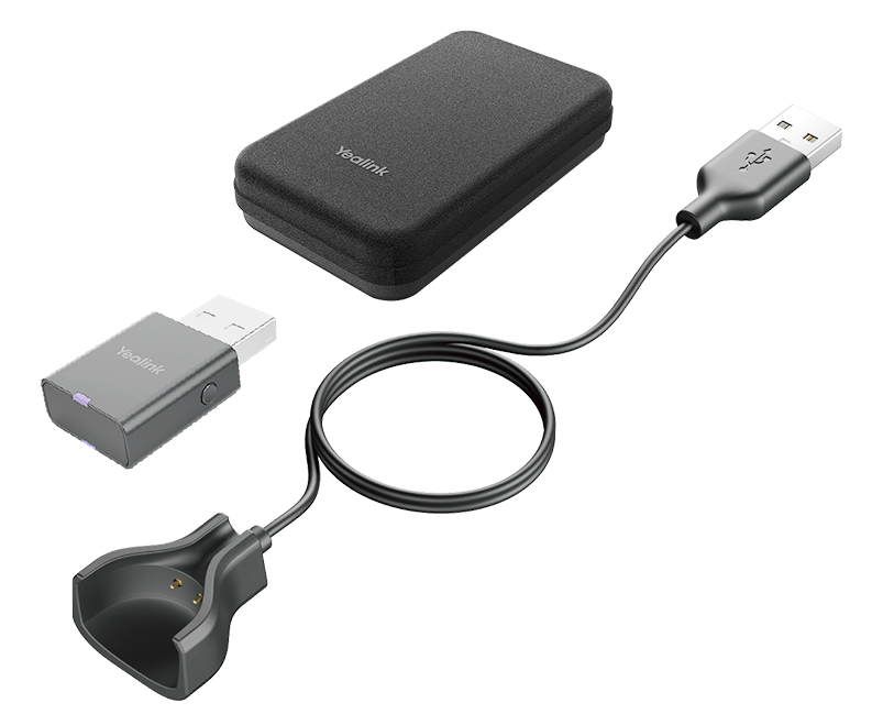 Yealink Portable Accessory Kit for WH63/67, Carry Case, Charging Cable, WDD60 DECT Dongle, Make DECT Headset Your Hybrid Work Booster - Image 1