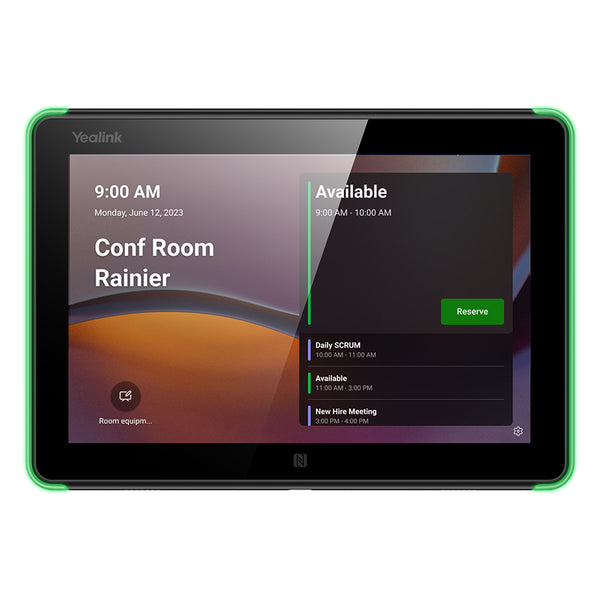 Yealink Roompanel Android based Scheduling Panel 8-inch, flush mount kit for wall or glass, 20° Tilt, PSU included, Yealink Platform, Microsoft Teams,