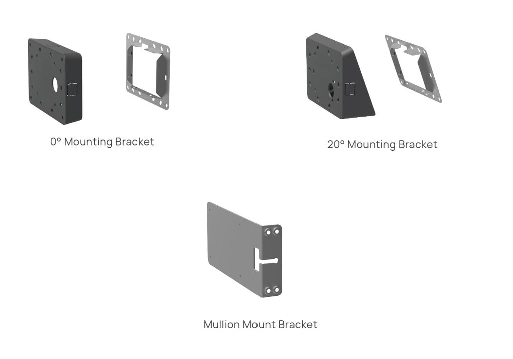 Yealink RoomPanel Mount Kits, Device Compatibility RoomPanel, 0° Mounting Bracket, 20° Mounting Bracket, Mullion Mount Bracket - Image 1