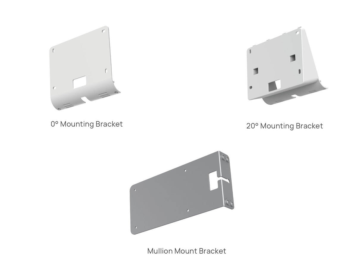 Yealink RoomPanel Plus Mount Kits, Device Compatibility  RoomPanel Plus, 0° Mounting Bracket, 20° Mounting Bracket, Mullion Mount Bracket - Image 2