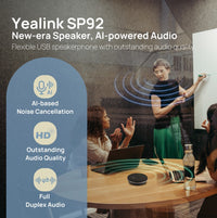 Yealink SP92 USB-C/A, AI  Noise  Cancellation, 4m  All-round Voice Pick Up, 50 mm Speaker for Brilliant Audio Quality, Full Duplex Audio & Echo, 20H - Image 4