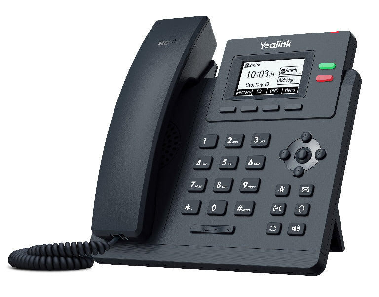 Yealink T31P 2 Line IP phone Entry-level, 132x64 LCD, PoE. No Power Adapter included, Zoom, HD Voice, 5-Way Local Conference, Unified Firmware - Image 1