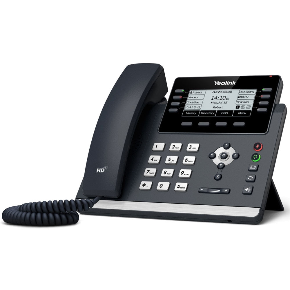 *LS Yealink T43U 12 Line IP phone, 3.7" 360x160 pixel Graphical LCD with backlight, Dual USB Ports, POE Support, Wall Mountable, ( T42S ), 3.7" screen - Image 1
