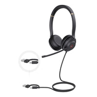Yealink UH37 Dual MicrosoftTeams Certified USB Wired Headset USB-C/A PROFESSIONAL USB HEADSET Dual Noise-Cancelling, USB-C to USB-A adapter - Image 1