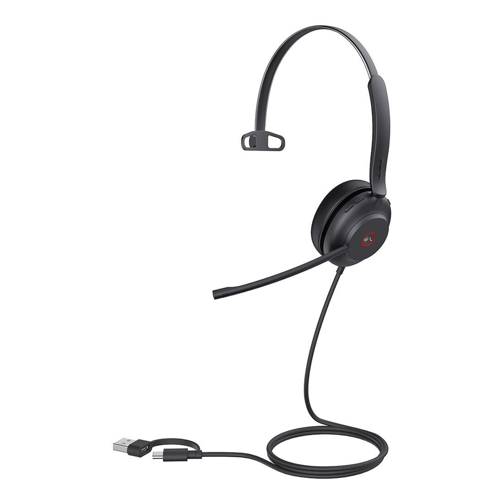 Yealink UH37 Microsoft Teams Certified USB Wired Headset, Mono, USB-C/A, Dual Noise-Cancelling, Busylight, Leather Ear Cushion, HD Audio - Image 2