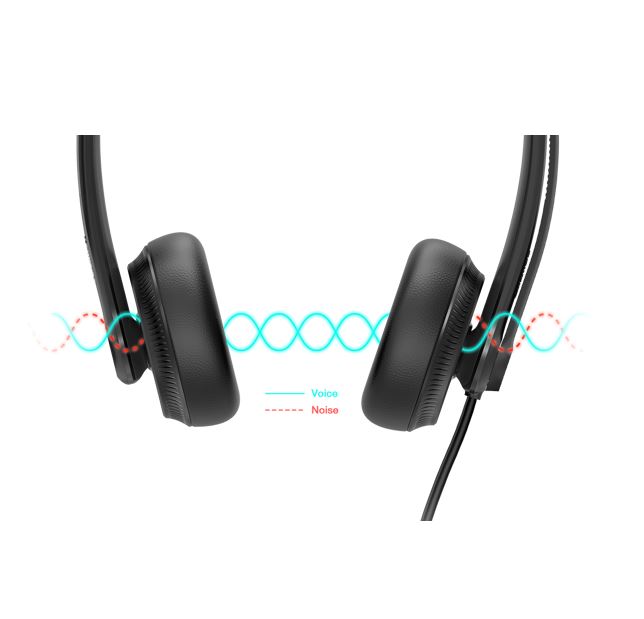 Yealink UH34 Dual Teams USB Headset, Lightweight, All Day Wearing Comfort, Ear Wideband Noise Cancelling Microphone, Leather Ear Cushions, USB-A - Image 3