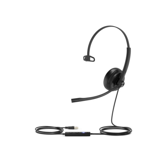 Yealink UH34 Mono Teams USB Headset, Lightweight, All Day Wearing Comfort, Ear Wideband Noise Cancelling Microphone, Leather Ear Cushions, USB-A - Image 2