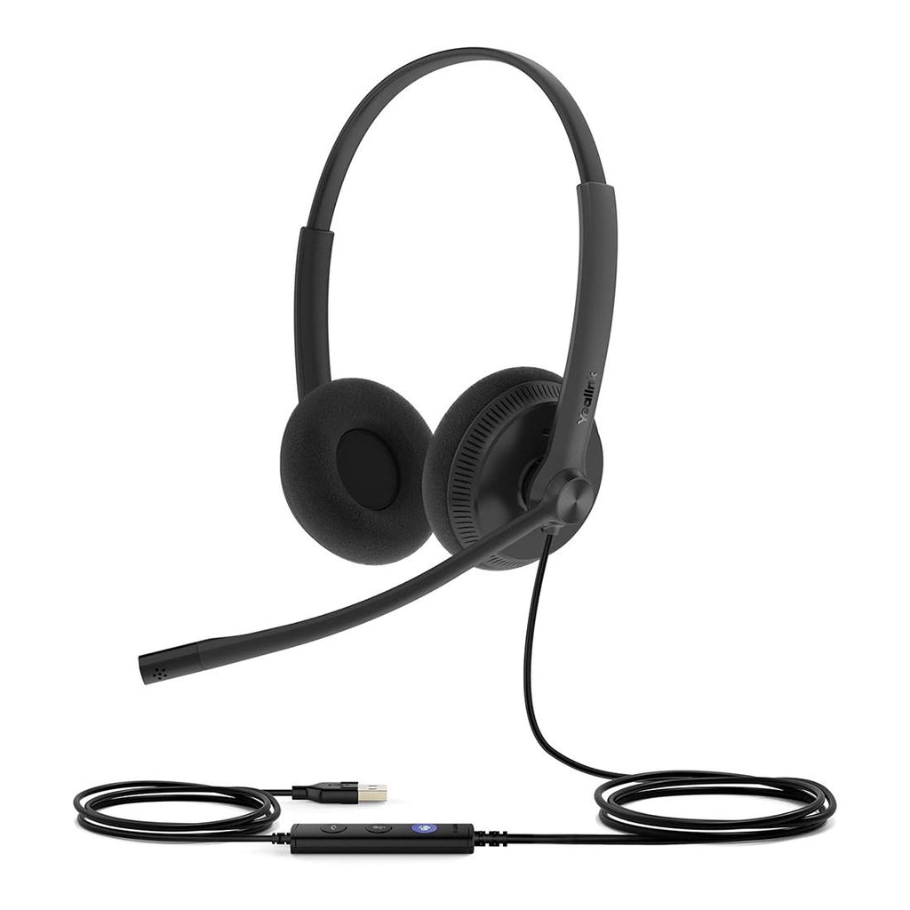 Yealink UH34 Lite Dual UC USB Headset, Lightweight, All Day Wearing Comfort, Ear Wideband Noise Cancelling Microphone, Foamy Ear Cushions, USB-A - Image 2