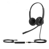 Yealink UH34 Special Edition Dual UC USB Headset, USB-C  3.5mm, Audio Clarity, Noise Cancelling Headset, USB-C and 3.5mm, Leather Ear Cushions - Image 1