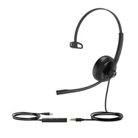 Yealink UH34 Special Edition Mono UC USB Headset, USB-A  3.5mm, Audio Clarity, Noise Cancelling Microphone, Leather Ear Cushions, YHC20 Controller - Image 1