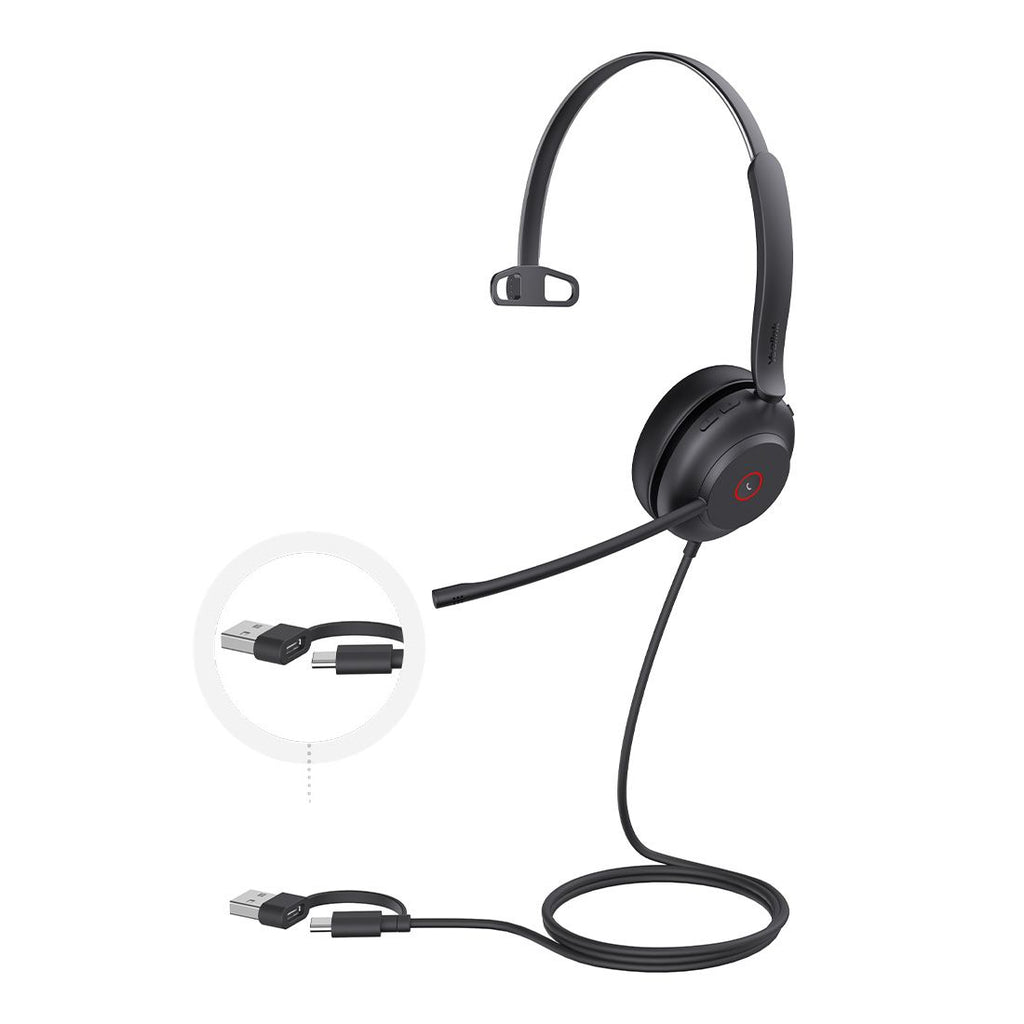 Yealink UH37 Mono USB Wired Headset, UC, USB-C/A, 35mm Speaker, Busylight, Leather Ear Cushion,HD Audio, 2Mic Noise Killer, Microsoft Teams & UC - Image 1