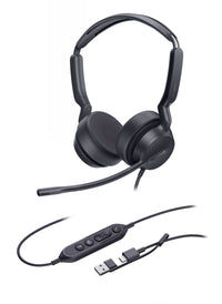 Yealink UH42 Dual Teams USB-C/A Microsoft Certified Teams USB Wired Headset, Noise-Canceling Microphone, Leather Ear Cushions Controller Teams  button - Image 2