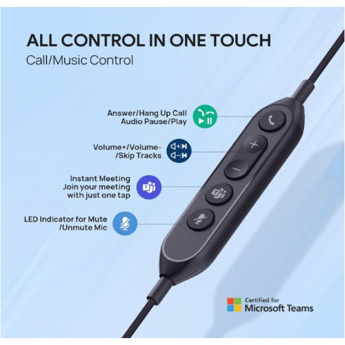 Yealink UH42 Mono CA, USB wired headset, AI-powered noise cancellation, compatibility with both USB-C and USB-A devices - Image 3