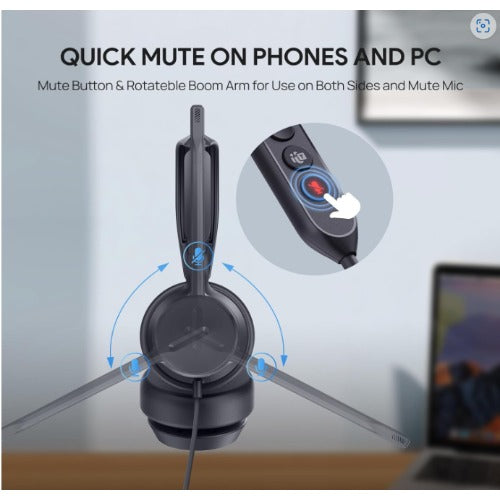 Yealink UH42 Mono CA, USB wired headset, AI-powered noise cancellation, compatibility with both USB-C and USB-A devices - Image 4