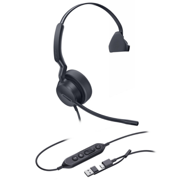 Yealink UH42 Mono Teams USB-C/A Microsoft Certified Teams USB Wired Headset, Noise-Canceling Microphone, Leather Ear Cushions Controller Teams  button - Image 2