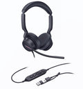 Yealink UH46 Dual Teams USB-C/A Microsoft  Certified Teams USB Wired Headset 3-Noise-Canceling Microphones 35mm Speaker Busylight Leather Controller - Image 1