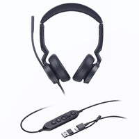 Yealink UH46 Dual Teams USB-C/A Microsoft  Certified Teams USB Wired Headset 3-Noise-Canceling Microphones 35mm Speaker Busylight Leather Controller - Image 2