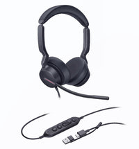 Yealink UH46 Dual UC USB-C/A Unified  Communications  USB  Wired  Headset 3-Noise-Canceling Microphones 35mm Speaker Busylight Leather Controller - Image 1