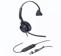 Yealink UH46 Mono Teams USB-C/A Microsoft Certified Teams USB Wired Headset 3-Noise-Canceling Microphones 35mm Speaker Busylight Leather Controller - Image 2