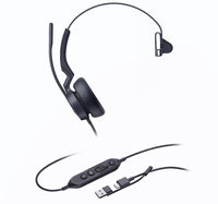 Yealink UH46 Mono Teams USB-C/A Microsoft Certified Teams USB Wired Headset 3-Noise-Canceling Microphones 35mm Speaker Busylight Leather Controller - Image 3